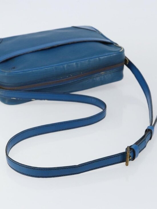 Authentic LOUIS VUITTON Epi Trocadero 27 Shoulder Bag Blue M52315 LV - Picture 14 of 16